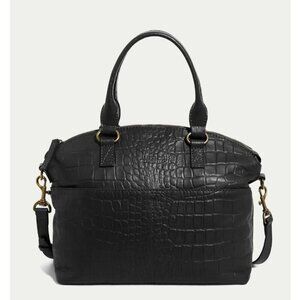 American Leather Co. Women's Black Leather Carrie Dome Satchel Bag